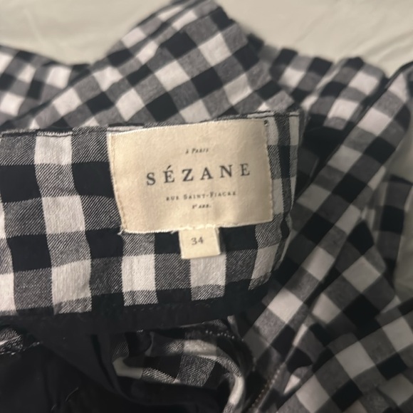 Sezane Arthur Pants in white/black gingham - Picture 5 of 5